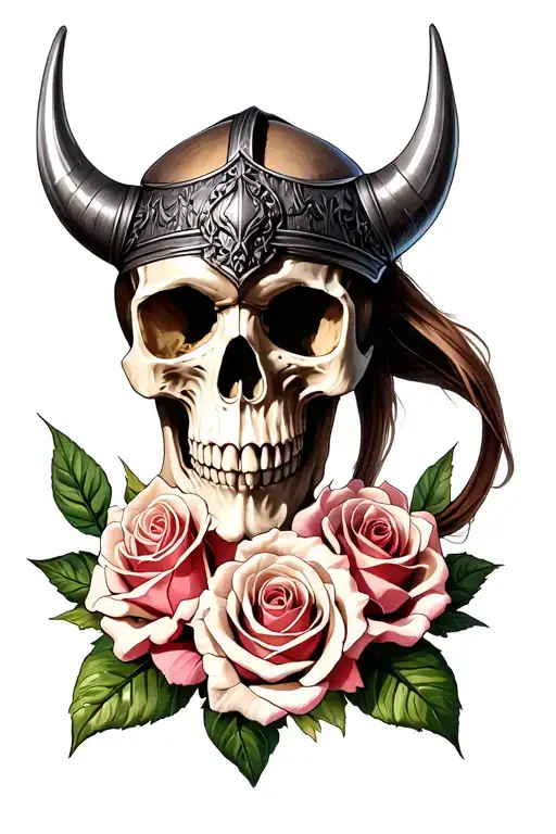 Viking Skull And Roses