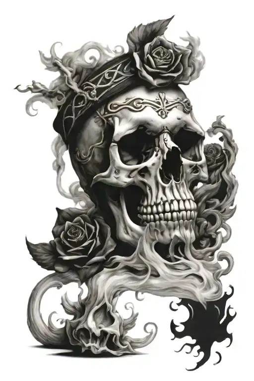 Skull And Death And Smoke