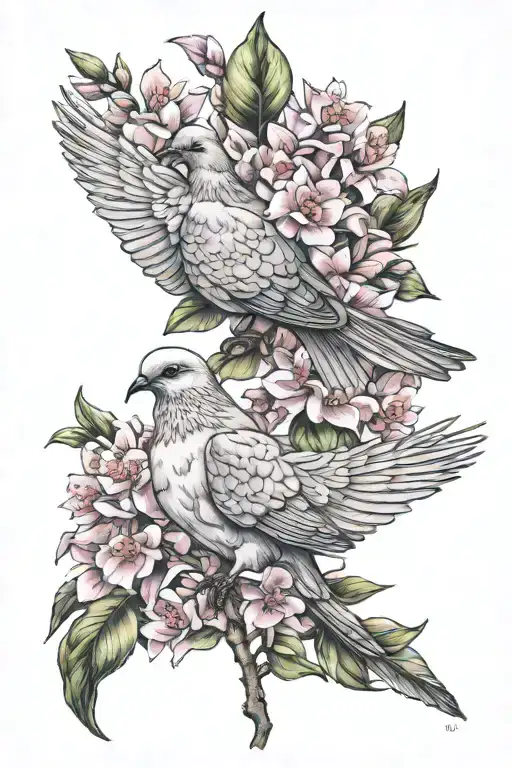 Dove Lilac And Pink Flowers