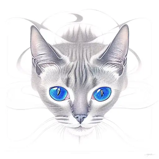 Siamese Cat With Kaganama Waves