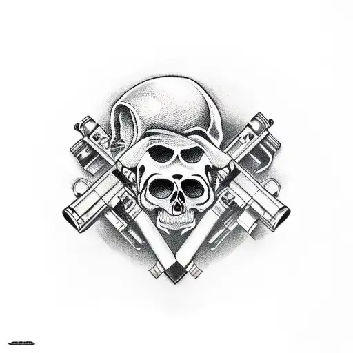 Guns And Skull