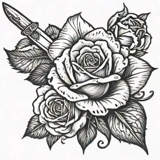 Nautical Rose With A Knife