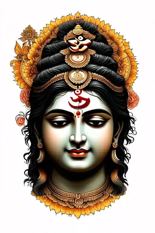 Trisul With Om And Writing Om Namah Shivaya Written