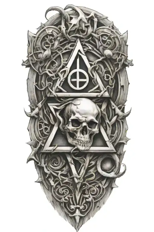 Two Drgaoins Intertwined With Holy Trinity Symbol