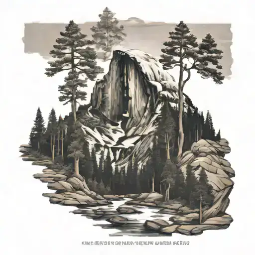 Half Dome John Muir Trail Winding Through A Forest