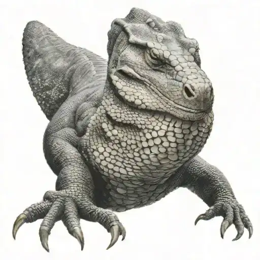 A Realistic Portrait Of A Majestic Komodo Dragon With Intricate Scales And Textures