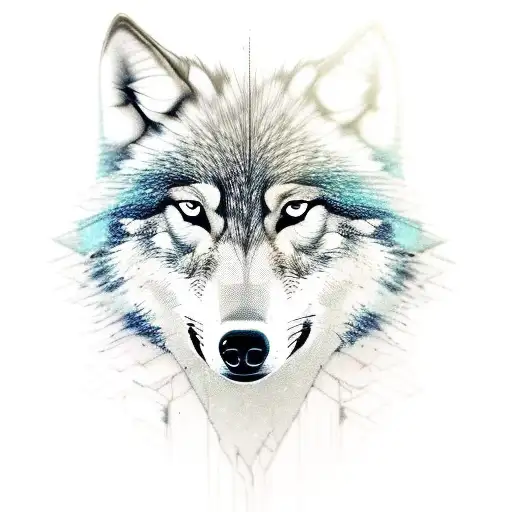 Injured Wolf Half Realistic Half Polygonal
