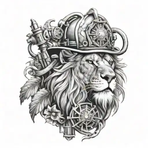 Lion Firefighter And Mechanical