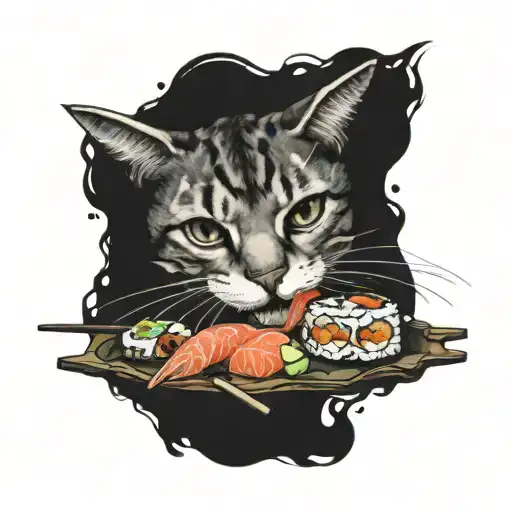 A Cat Eat Sushi