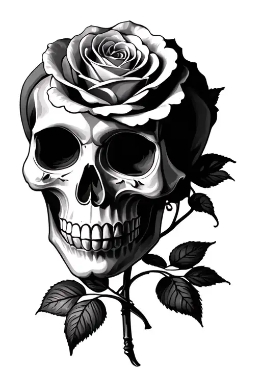 Sugar Skull Rose Backround Framed