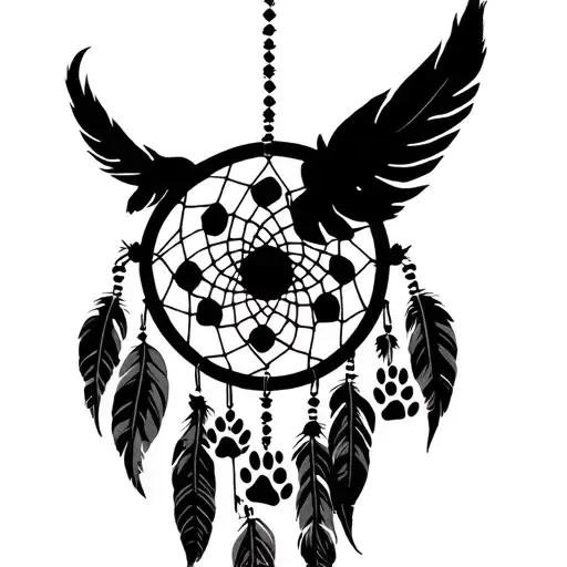 Dreamcatcher With Five Paw Prints