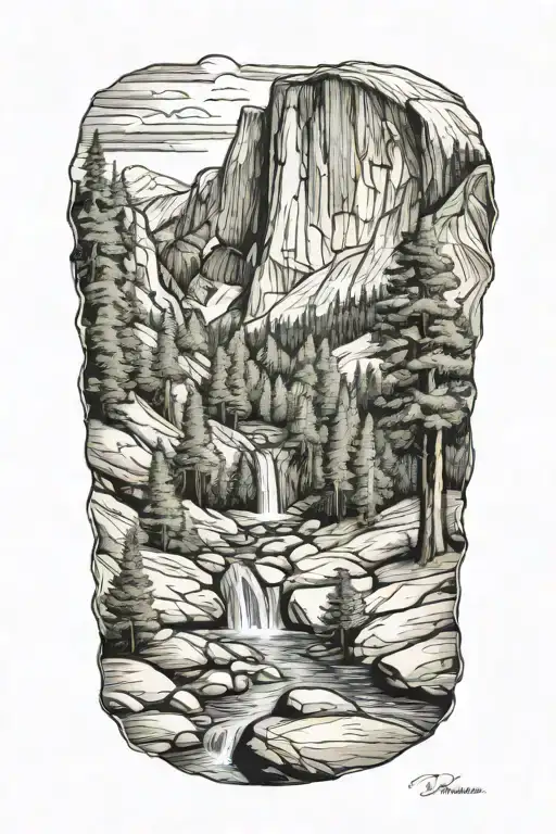 Half Dome John Muir Trail Waterfall Forest