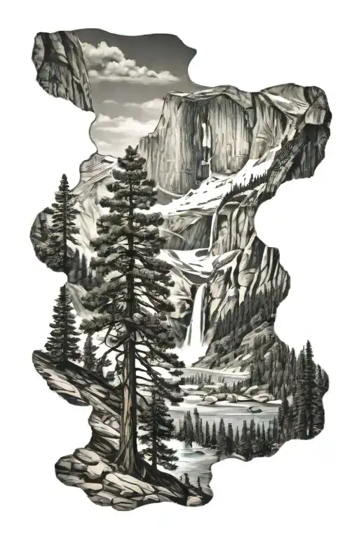 Half Dome John Muir Trail Waterfall Forest