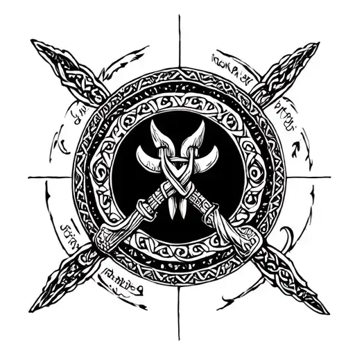 Viking Celtic Border Circle Surrounded