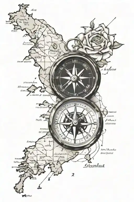 A Compass With Roses And On The Background An Map Of The Netherlands