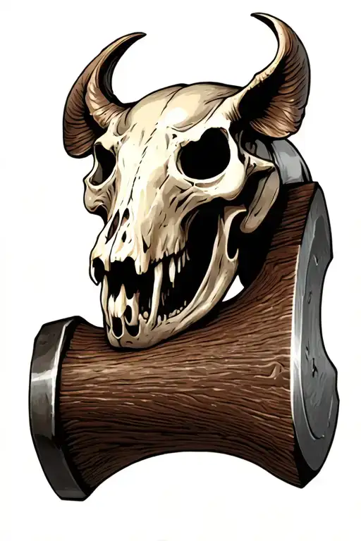 Wicked Hammer With Hog Skull At The Handle