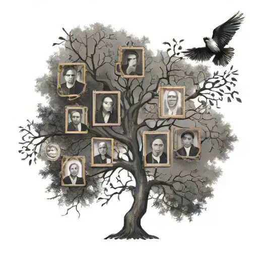A Family Tree With Each Branch Representing A Different Family Member's Occupation