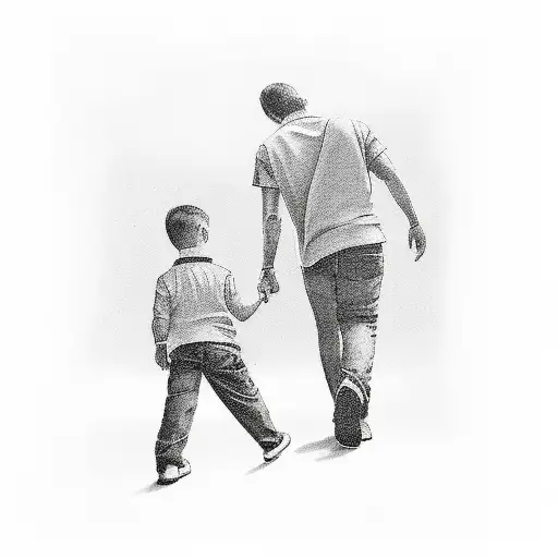Dad With Son Walkin On The Street - Armsleeve