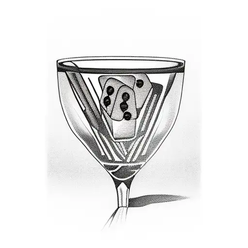 Broken Wine Glass With Dices