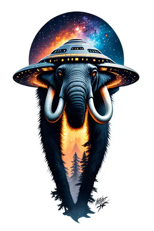 Mammoth Ufo Galaxy Stars Woods