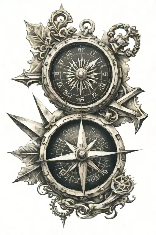 Cross Compass Clock