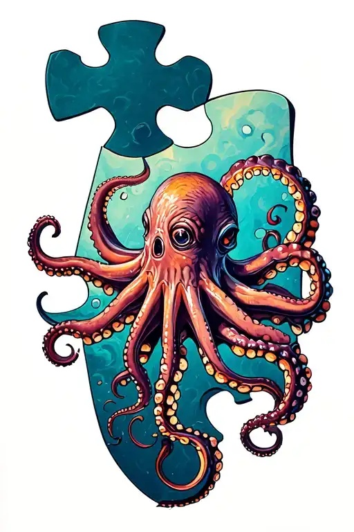 Missing Puzzle Piece With Octopus Holding