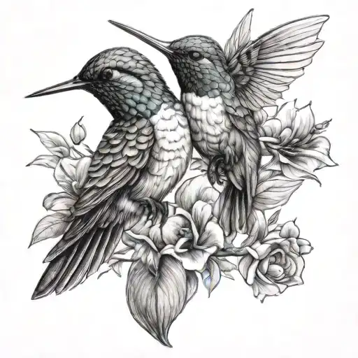 Strong Hummingbird Hearts Symbolizing Sisterly Love