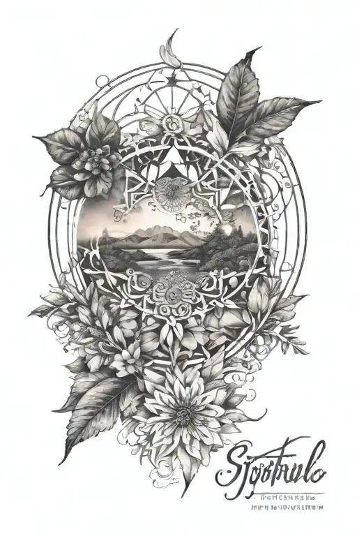 Spiritual Mandala Incorporating Elements Of Nature