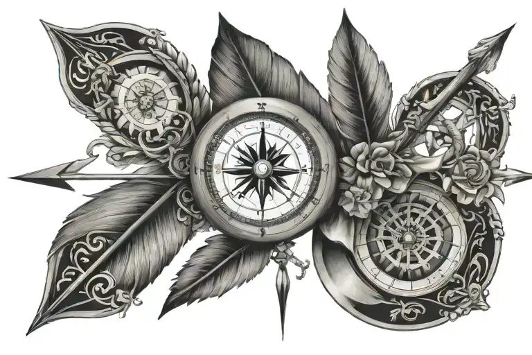 Compass Rose On An Arrow Like Cobra