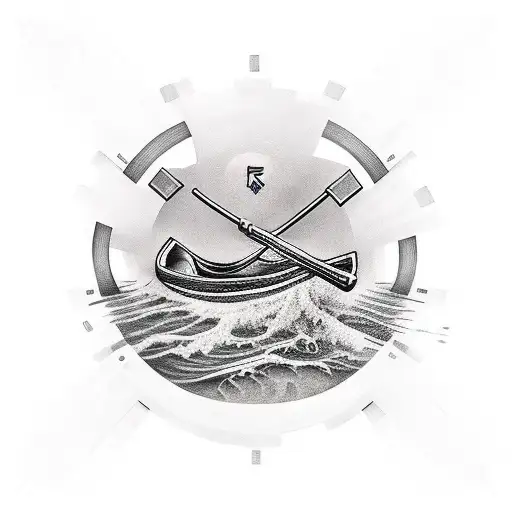 Canoe On Water Shoulder Sleeve