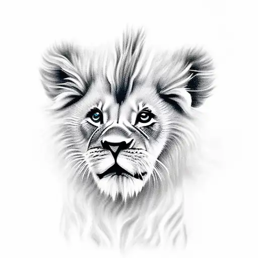 Little Lion Who Become Old Alone Sad And Strong