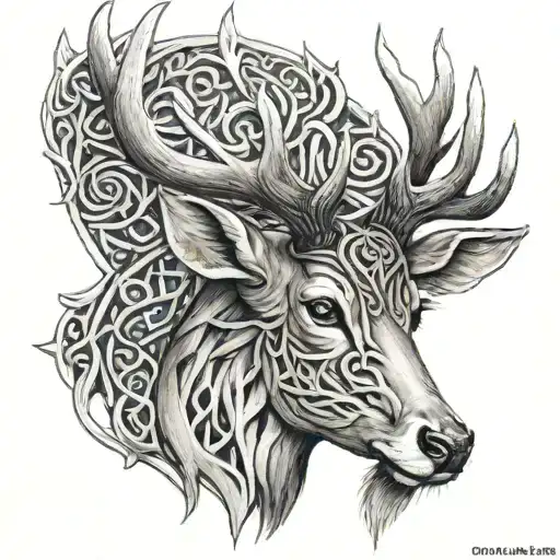 Celtic Deer Head