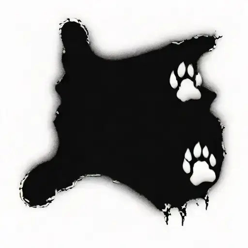 Large Dog Paw Print With Nails