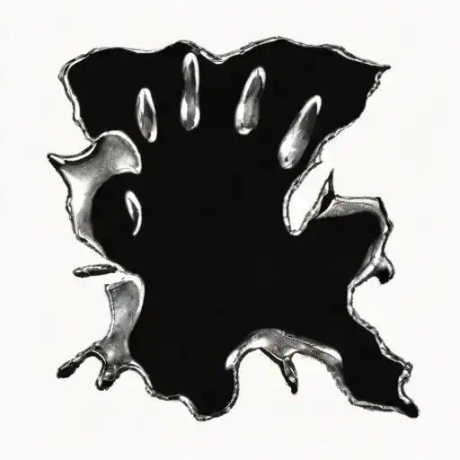 Large Dog Paw Print With Nails