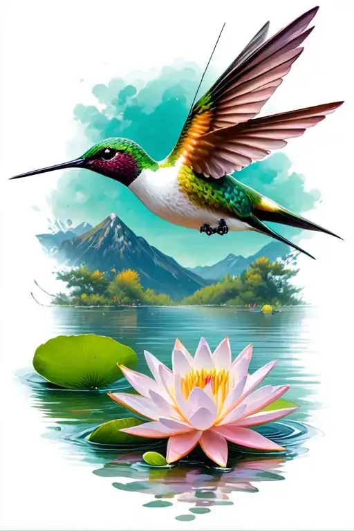 Hummingbird Water Lily Flowers Nature Fishing Camping Mountains