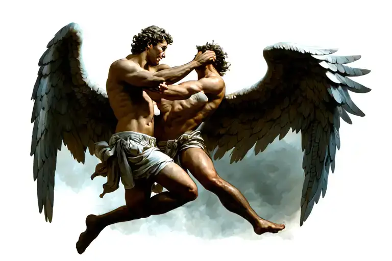 Angel Fighting A Man