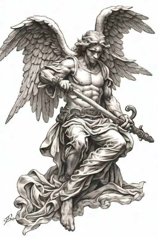Angel Holding A Sword
