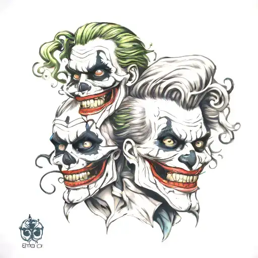 Skull And Joker Face
