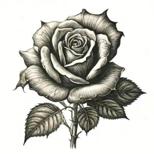 Realistic Rose With Dark Background