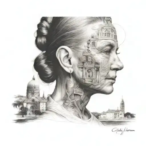 Face And Seville In The Background