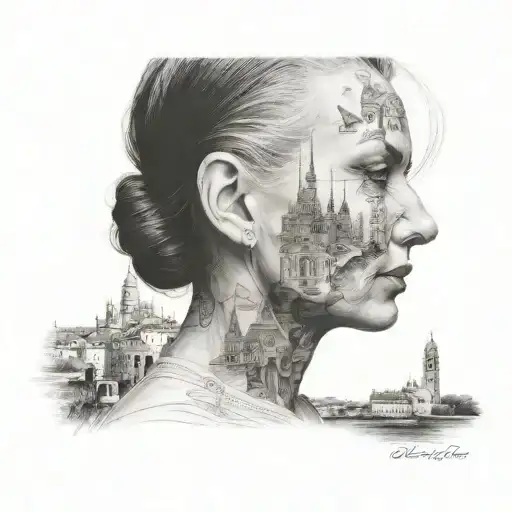 Faces And Seville In The Background