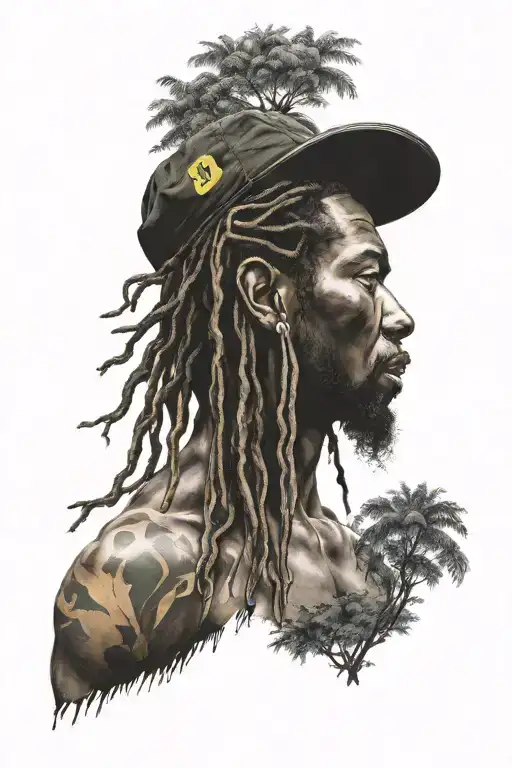 Tree And Dreadlock Jamaican Man