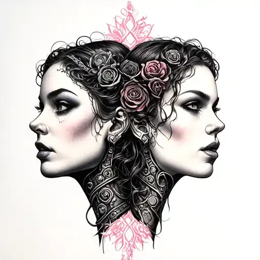 Goth Cyborg Gemini Sisters Conjoined