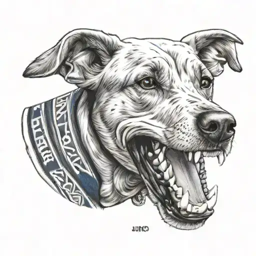 A Realistic Portrait Of A Perro Wearing A Unam Jersey And Holding A Clamato In Its Mouth