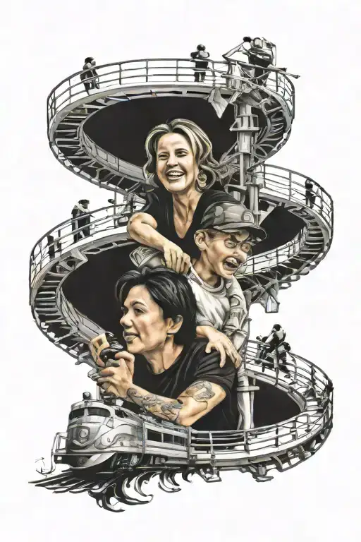 Boy And Mom Rollercoaster