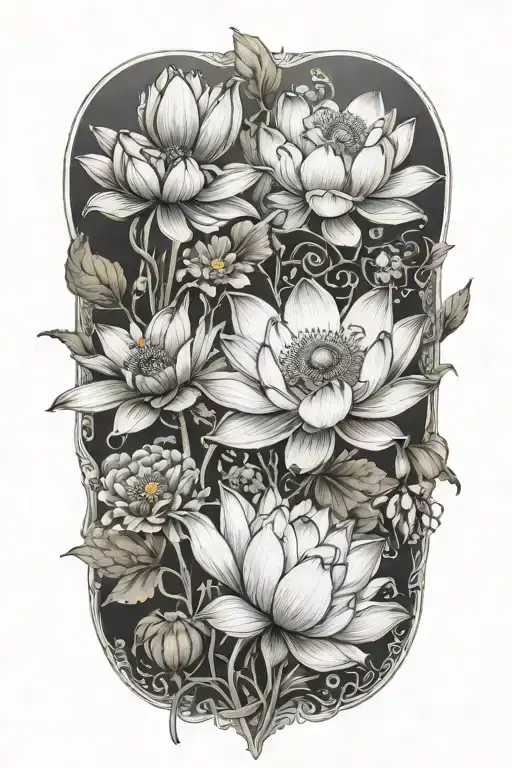 Lotus Flowers And Poppies