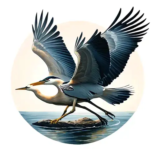 Two Herons Flying In A Circle