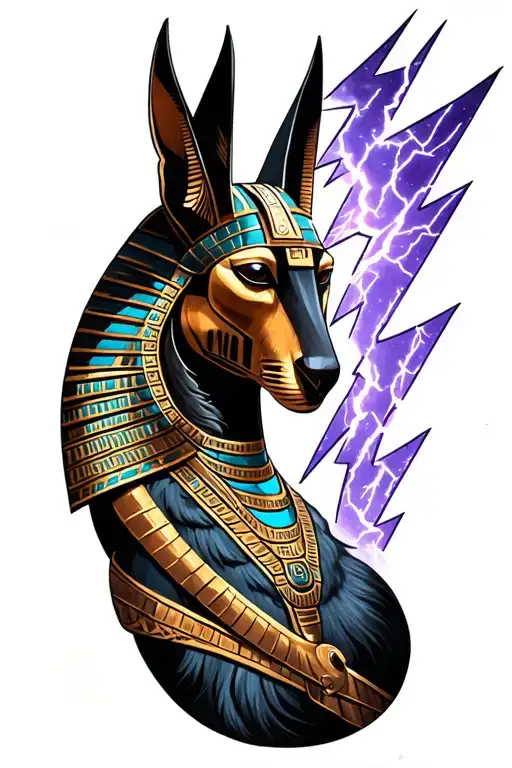 Viking Rume And Anubis And Lightning Bolt Featuring Anubis And Fusion Of Inka And Egyptian Symbolism