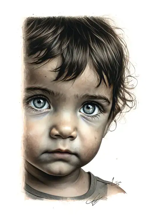 Child's Eyes Staring