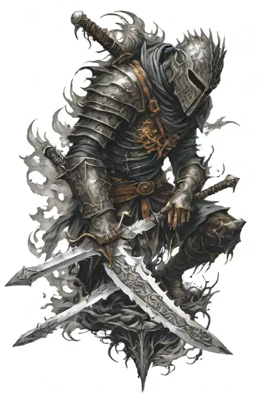 Dark Souls Monster With A Sword Surrounded With Magic